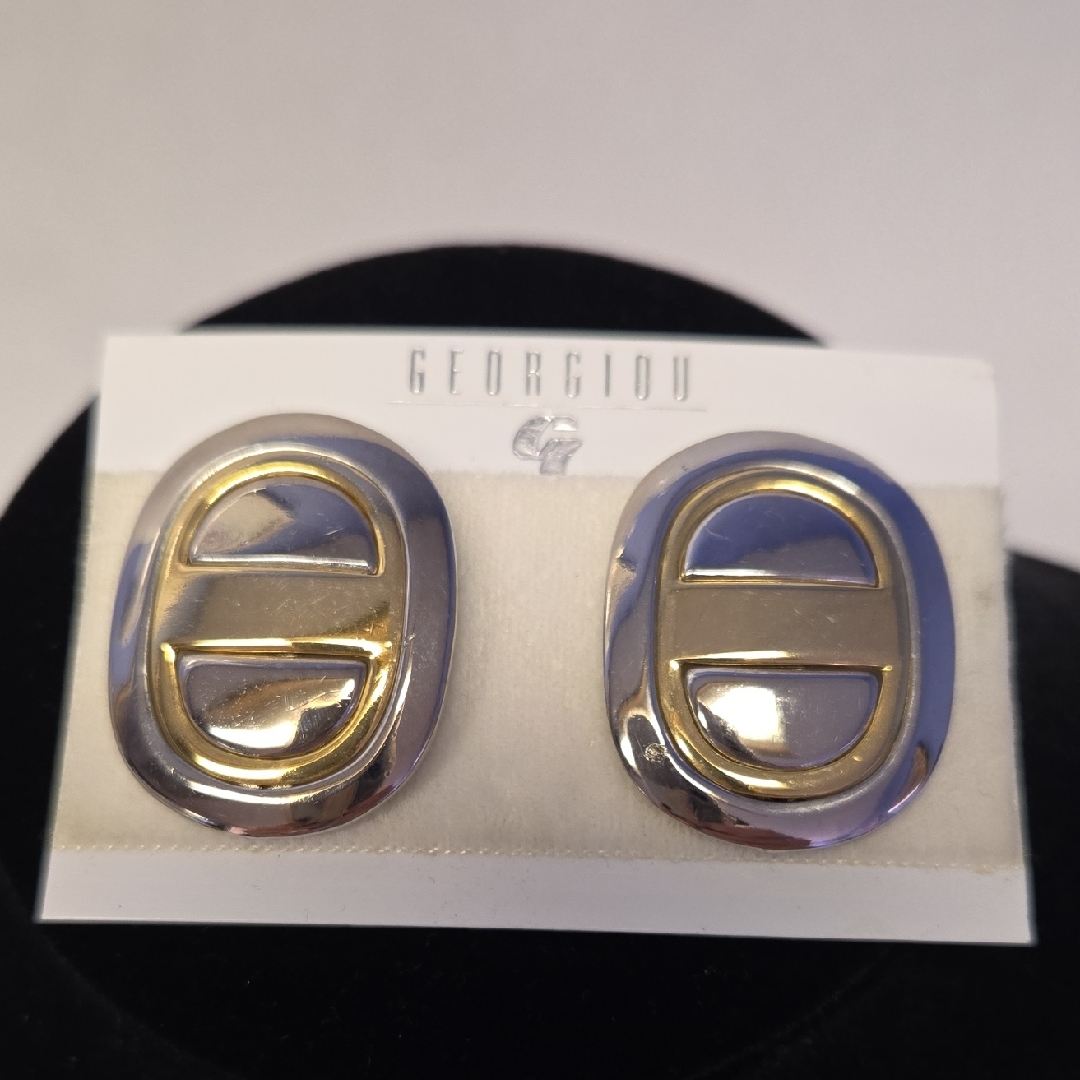 3/$25 Georgiou Gold And Silver Oval Earrings